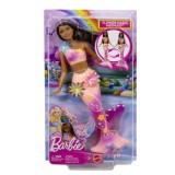 BARBIE PAPUSA SIRENA CU PAR BRUNET SI COADA ROZ SuperHeroes ToysZone, Mattel