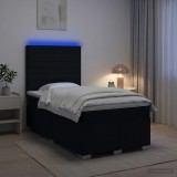 Cumpara ieftin Pat boxspring cu saltea Negru 120 x 200 cm Tesatura