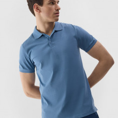 Tricou polo regular unicolor pentru bărbați - bleumarin