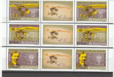 AVIATIE,TRAIAN VUIA,CU VIGNIETA IN TRIPTIC ,2006,MNH,ROMANIA. foto