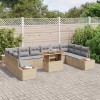 VidaXL Set de masă pentru grădină 11 pcs Bej, Gri 100 x 55 x 73 cm