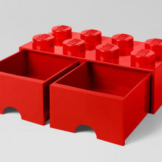 LEGO Cutii depozitare: Cutie depozitare LEGO 2x4 cu sertare, rosu