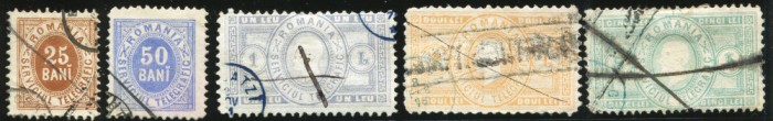 1871 , Serviciul Telegrafic - serie stampilata