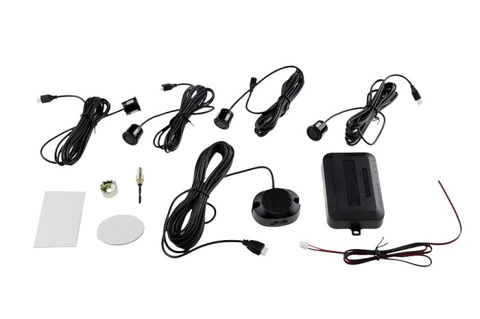 Set senzori parcare Kit Universal:, 4 Senzori Ne Gri, Buzzer, Unitate De Control, Cablare, Diametru Senzor: 18 Mm, NTY EPDC-UV-017