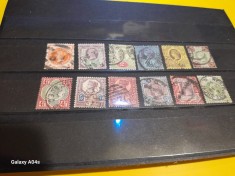ANGLIA 1887-JUBILEUL RAGINEI VICTORIA 50 ANI-SERIE DE 12 TIMBRE STAMPILATE