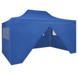 42512 Foldable Tent Pop-Up with 4 Side Walls 3x4,5 m Blue GartenMobel Dekor