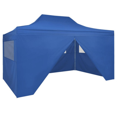 42512 Foldable Tent Pop-Up with 4 Side Walls 3x4,5 m Blue GartenMobel Dekor foto