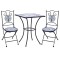 Gossi set de bistro mozaic, 3 piese, albastru &amp; alb, placa ceramica