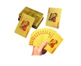 Carti de joc din plastic, 54 carti, auriu, Lean 21001