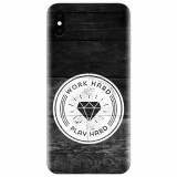 Husa silicon pentru Apple Iphone XS Max, Work Hard Play Hard