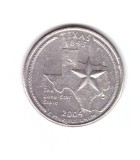 Moneda SUA 25 centi/quarter dollar 2004 D, Texas 1845, stare buna, cu mici lovituri