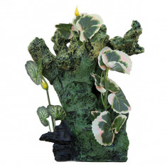 Ornament pentru acvariu 2157 - stâncă verde cu plante