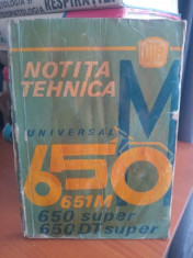 Noti?a tehnica Tractor Universal 650 M , 651 M , 650 super , 650 Dt super foto