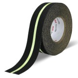 Banda Adeziva Antiderapanta Reflectorizanta, Negru-Verde, pentru Scari/Trepte Interior/Exterior, Multisuprafete, Rezistenta la Apa, Lungime 5 m, Latim