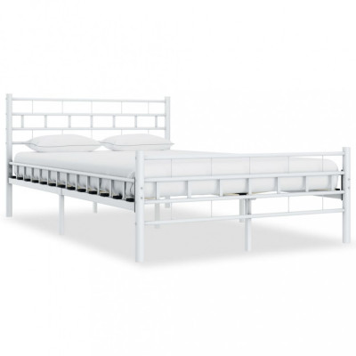 Cadru de pat, alb, 120 x 200 cm, metal foto