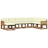 vidaXL Set de canapele de exterior cu pernă 8 pcs Natural și Crem 3382146