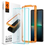 Folie pentru sony xperia 5 v, set 2 buc, spigen glas.tr align master, clear