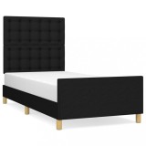 Cumpara ieftin Cadru de pat cu tablie, negru, 80x200 cm, textil