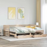 VidaXL Pat de zi cu sertare, 90x200 cm, lemn masiv pin