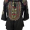 Bluza dama tip ie R 25, marime L, negru/rosu
