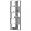 Biblioteca Colt Gri Sonoma, 5 Niveluri, 50x50x179 cm, Lemn Prelucrat, Rafturi Depozitare Carti, Living, Birou