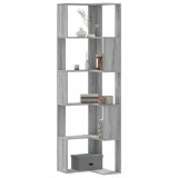 VidaXL Bibliotecă cu 5 niveluri gri sonoma 50x50x179 cm lemn prelucrat 852587