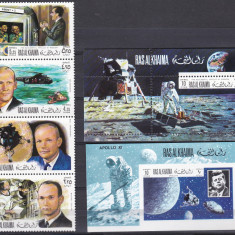 DB1 Cosmos Appolo 11 Ras al Khaima 4 v. + 2 SS MNH