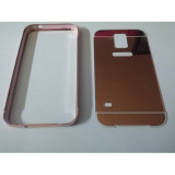 Husa Bumper Aluminiu cu capac Samsung Galaxy S5 Bronz