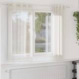vidaXL Perdele Voile cu Oelii 2 buc Crem 140x175 cm
