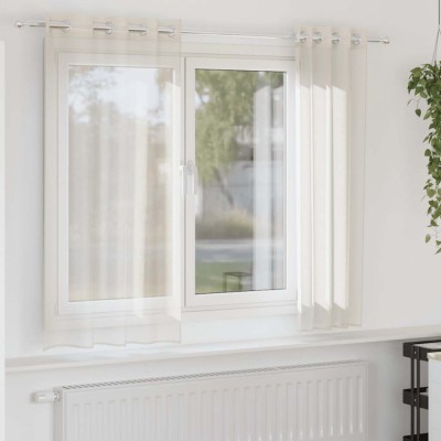 Perdele Voile cu Oelii 2 buc Crem 140x175 cm foto