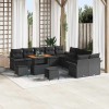 VidaXL Set de canapele pentru grădină cu pernă cu pernă 13 pcs Negru 3364144