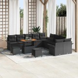 VidaXL Set de canapele pentru grădină 13 pcs Negru 90 x 55 x 71 cm