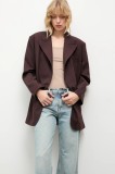 Answear.LAB sacou culoarea bordo, un singur rand de nasturi, neted