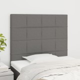 Cumpara ieftin Tăblii de pat, 2 buc, gri &icirc;nchis, 100x5x78/88 cm, textil