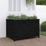 Strat &icirc;nălțat de grădină negru 119,5x82,5x78 cm lemn masiv pin