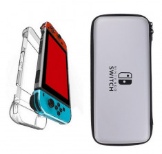 Set Husa Nintendo Switch Albastru + Protector Transparent Consola - 290 foto