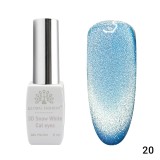 Oja semipermanenta, Snow White, 3D Cat Eye, Global Fashion 8ml, 20