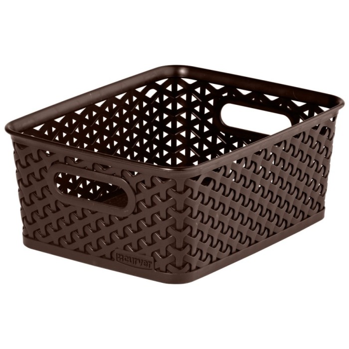 Cutie depozitare suprapozabila Rattan Curver, maro, 4 L, 25,5 x 19,6 x 10,2 cm