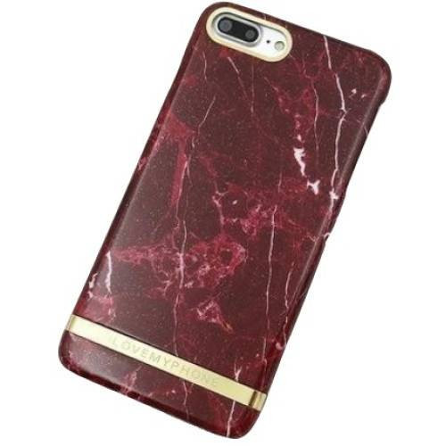 Husa MyStyle Marble Red TPU insertii marmura rosie-aurie Apple iPhone 8 Plus