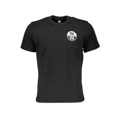 Tricou barbati, cu imprimeu cu logo, Regular fit, Negru, S