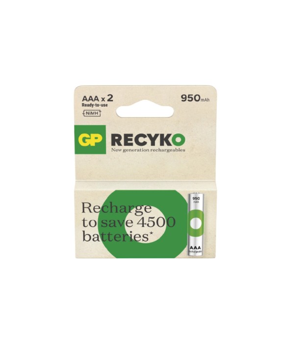 Set 2 baterii reincarcabile AAA / R03 Ni-MH GP ReCyko 950mAh