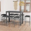 VidaXL Set mobilier bar de grădină cu perne, 9 piese, gri, poliratan 3064791