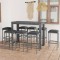 vidaXL Set mobilier bar de grădină cu perne, 9 piese, gri, poliratan 3064791