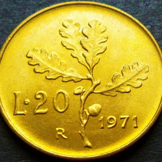 Moneda 20 LIRE - ITALIA, anul 1971 * cod 1214 = UNC