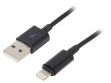 Cablu USB Lightning Apple 2m Negru, Gembird
