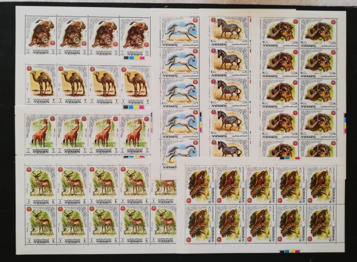 YEMEN K. -FAUNA-serie complecta 10 X 8 V.-MNH**.- YK 002Aa