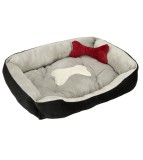 Pat pentru caini, negru - gri, 60 x 45 x 15 cm, Oem