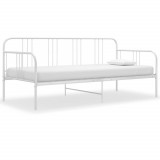 Cumpara ieftin Cadru pat canapea, alb, 90 x 200 cm, metal