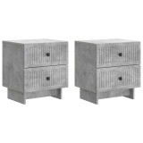 vidaXL Dulap de noapte cu sertar 2 pcs Gri Beton 43 x 34,5 x 47,5 cm 893842