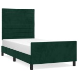 Cumpara ieftin Cadru de pat fara saltea, verde inchis, 90x200 cm, catifea